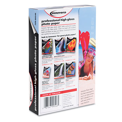 High-Gloss Photo Paper, 10 Mil, 4 X 6, High-Gloss White, 100/pack