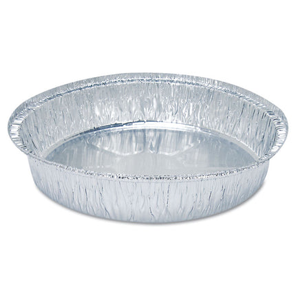 Round Aluminum Container with Lid, 48 oz, 9" Diameter, Silver, 500/Carton