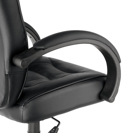 Alera Strada Series High-Back Swivel/tilt Top-Grain Leather Chair, Supports Up To 275 Lb, 17.91" To 21.85" Seat Height, Black