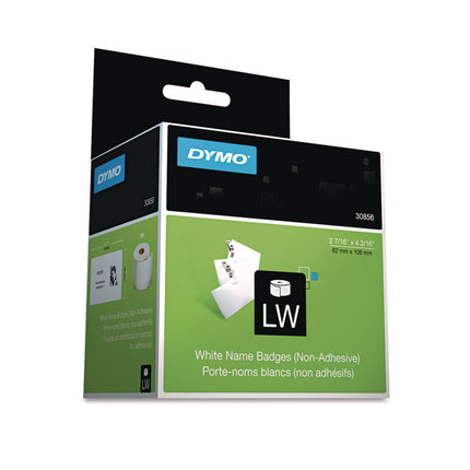 Name Badge Insert Labels, 2.43" x 4.18", White, 250 Labels/Box