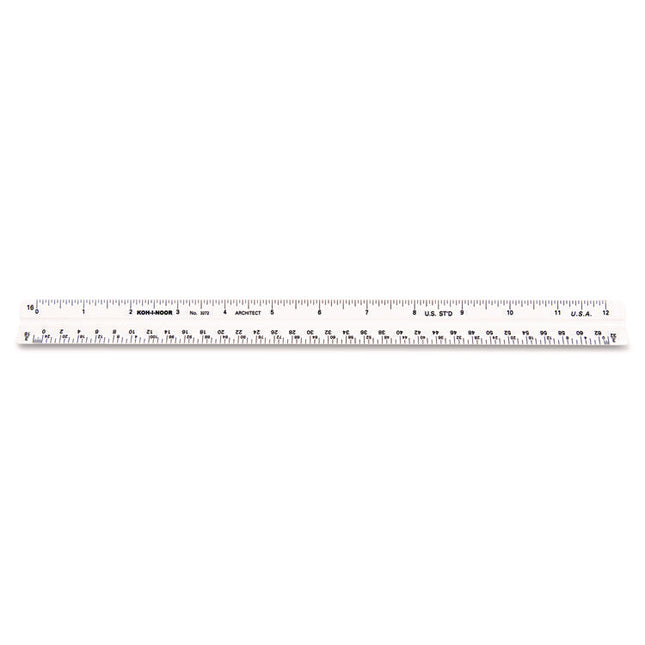 Triangular Scale, Plastic, 12" Long, Architectural, White