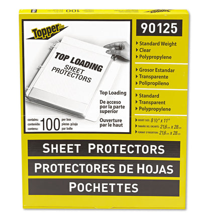 Top-Load Polypropylene Sheet Protectors, Standard, Letter, Clear, 2", 100/box