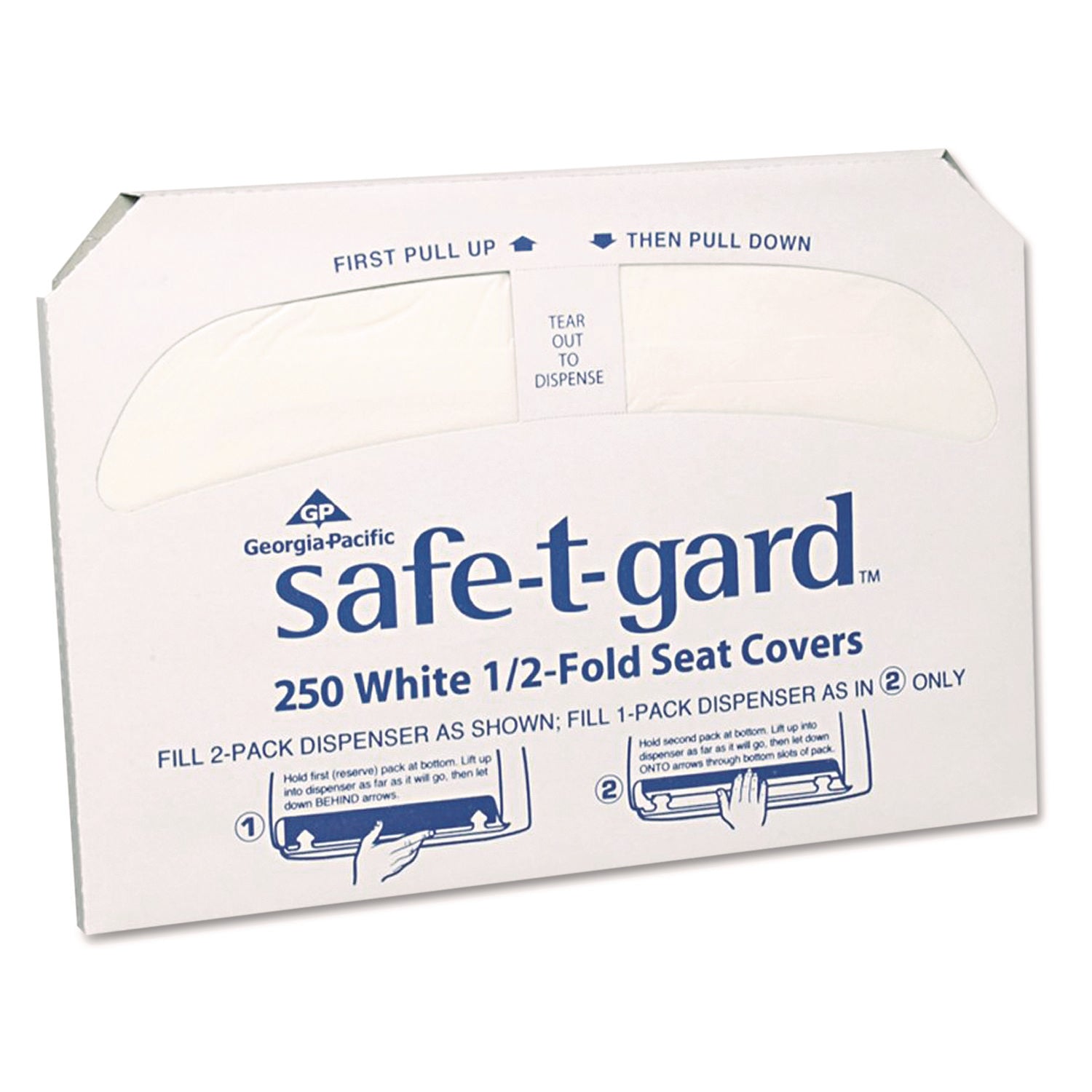 Safe-T-Gard Half-Fold Toilet Seat Covers, 14.5 X 17, White, 250/pack, 20 Packs/carton