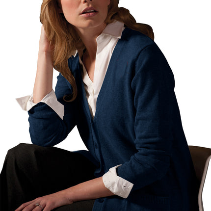 EDWARDS LADIES V-NECK LONG CARDIGAN SWEATER