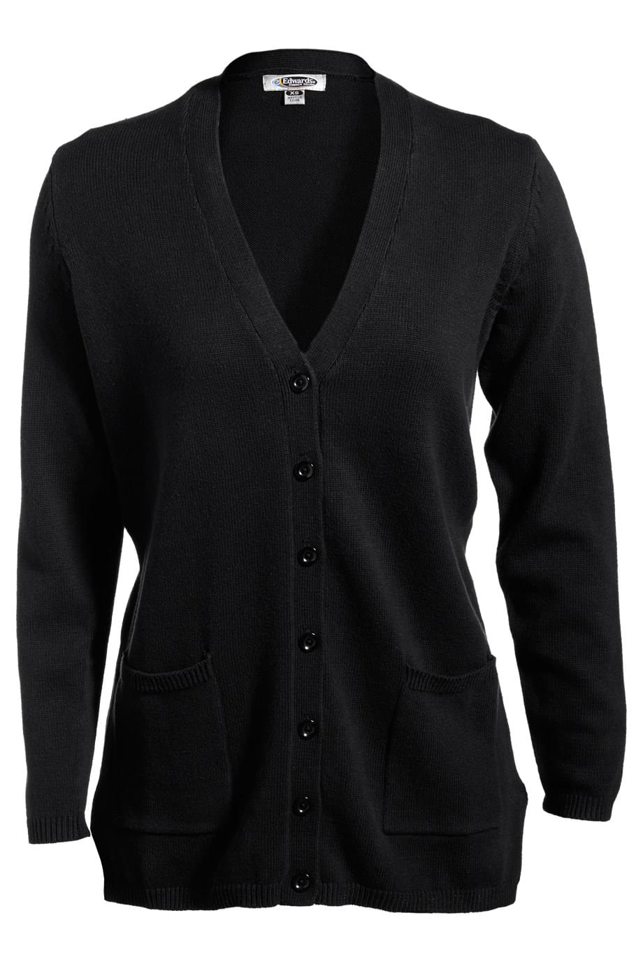 EDWARDS LADIES V-NECK LONG CARDIGAN SWEATER