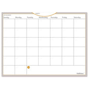 Wallmates Self-Adhesive Dry Erase Monthly Planning Surfaces, 24 X 18, White/gray/orange Sheets, Undated
