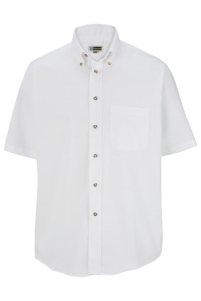 EDWARDS MENS EASY CARE SHORT SLEEVE POPLIN SHIRT