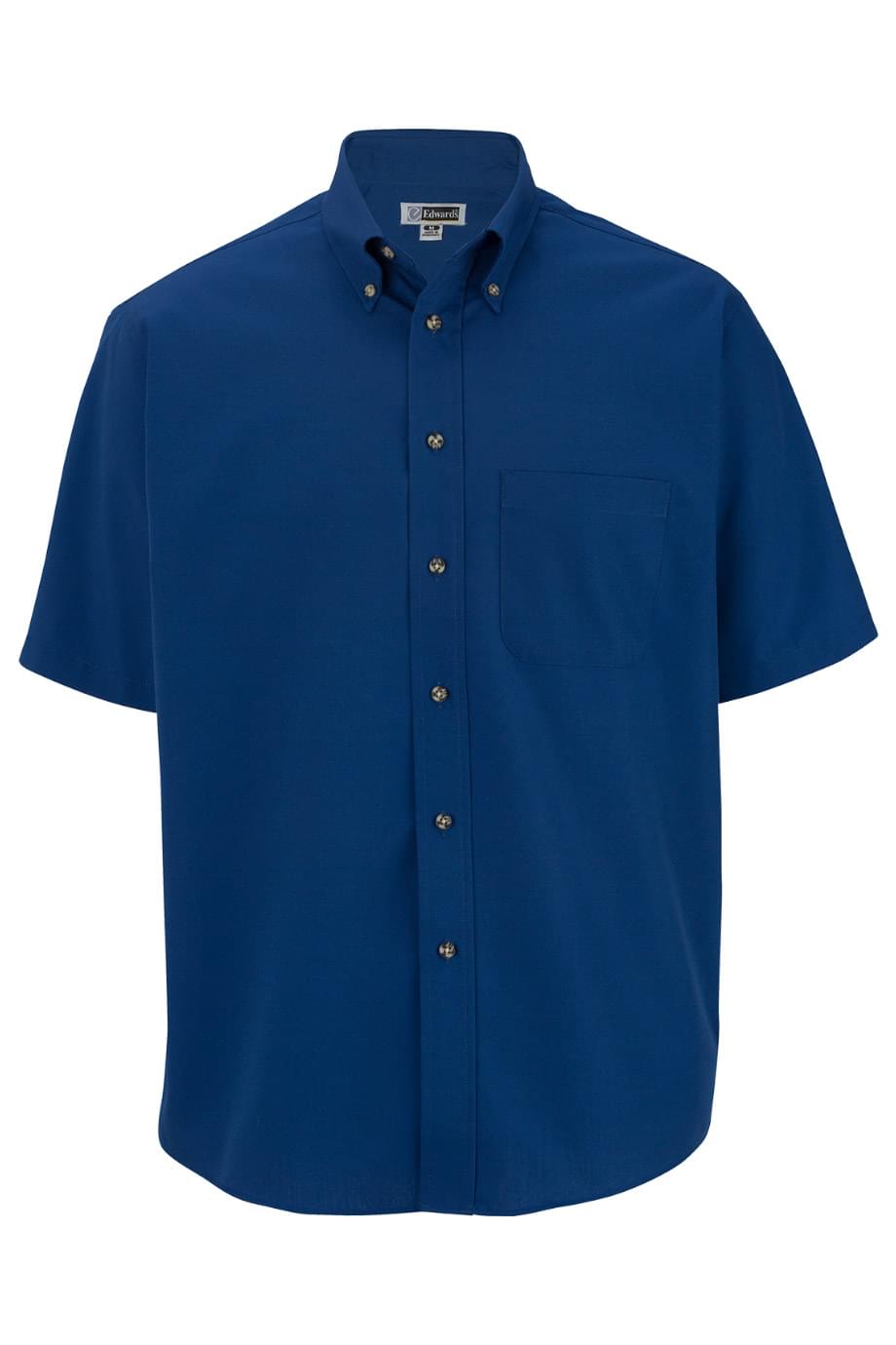 EDWARDS MENS EASY CARE SHORT SLEEVE POPLIN SHIRT