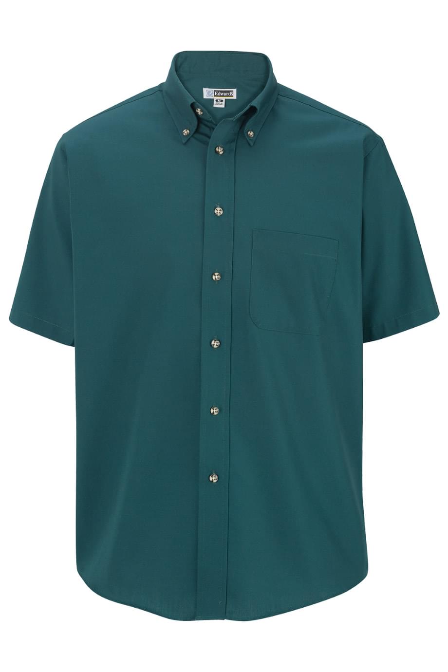 EDWARDS MENS EASY CARE SHORT SLEEVE POPLIN SHIRT