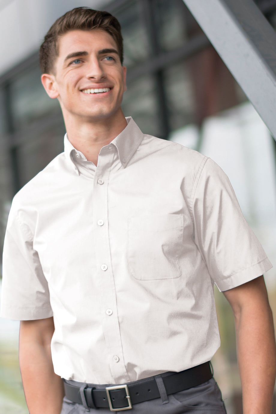 EDWARDS MENS S/S STRETCH POPLIN SHIRT