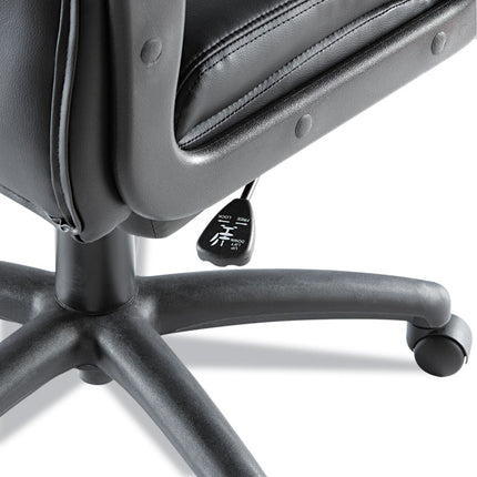 Alera Fraze Series Executive High-Back Swivel/tilt Bonded Leather Chair, Supports 275 Lb, 17.71" To 21.65" Seat Height, Black