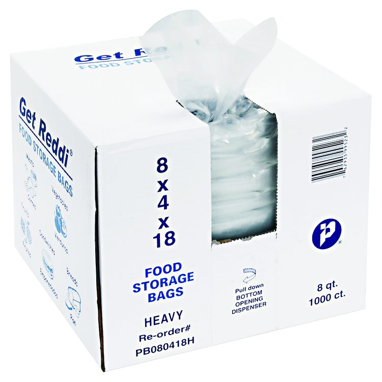 Food Bags, 2-Gallon, 8" x 4" x 18", Clear, 1,000/Carton