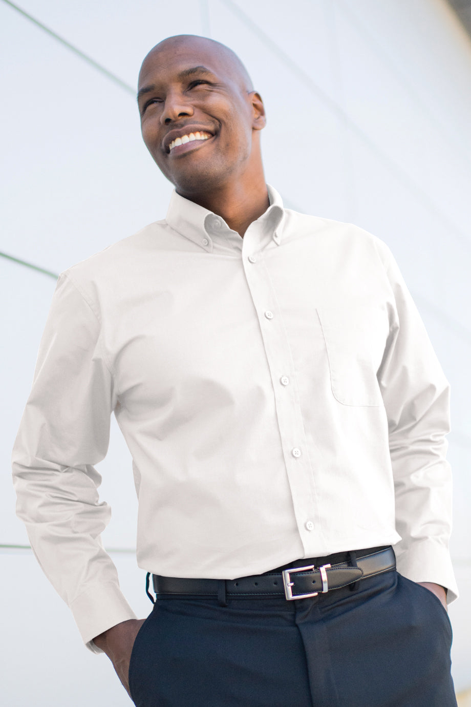 EDWARDS MENS L/S STRETCH POPLIN SHIRT