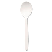 Plastic Cutlery, Mediumweight Soup Spoon, White, 1,000/Carton