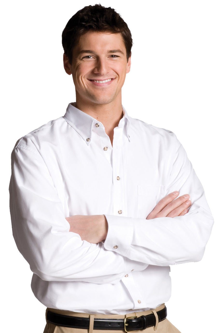 EDWARDS MENS EASY CARE LONG SLEEVE POPLIN SHIRT