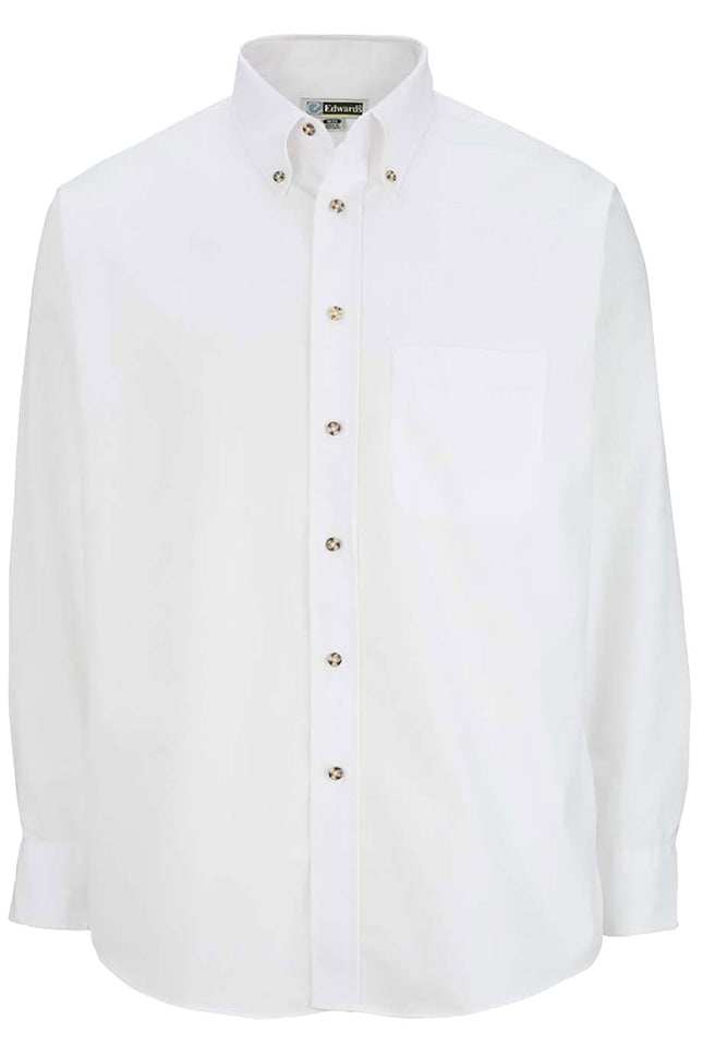 EDWARDS MENS EASY CARE LONG SLEEVE POPLIN SHIRT