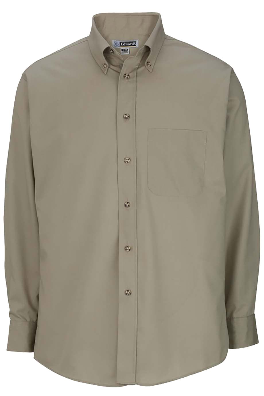 EDWARDS MENS EASY CARE LONG SLEEVE POPLIN SHIRT