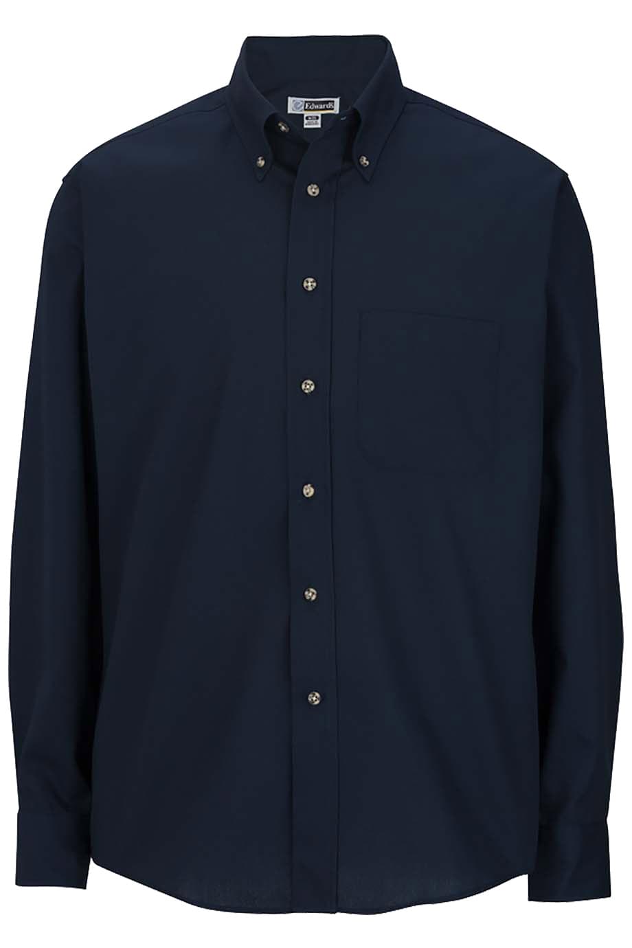 EDWARDS MENS EASY CARE LONG SLEEVE POPLIN SHIRT