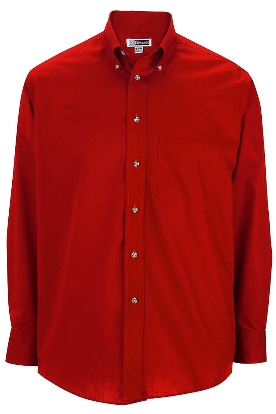 EDWARDS MENS EASY CARE LONG SLEEVE POPLIN SHIRT