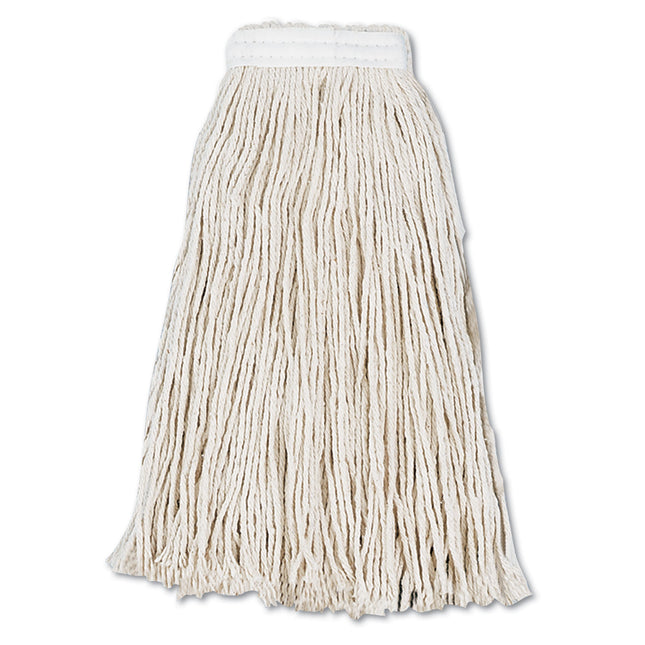 Cut-End Wet Mop Head, Cotton, #16, White, 12/carton