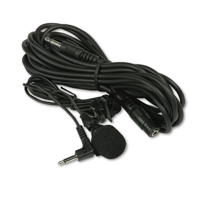 Handsfree Professional Cardioid Lapel Microphone, 40" Cord, 12 ft Extension Cable