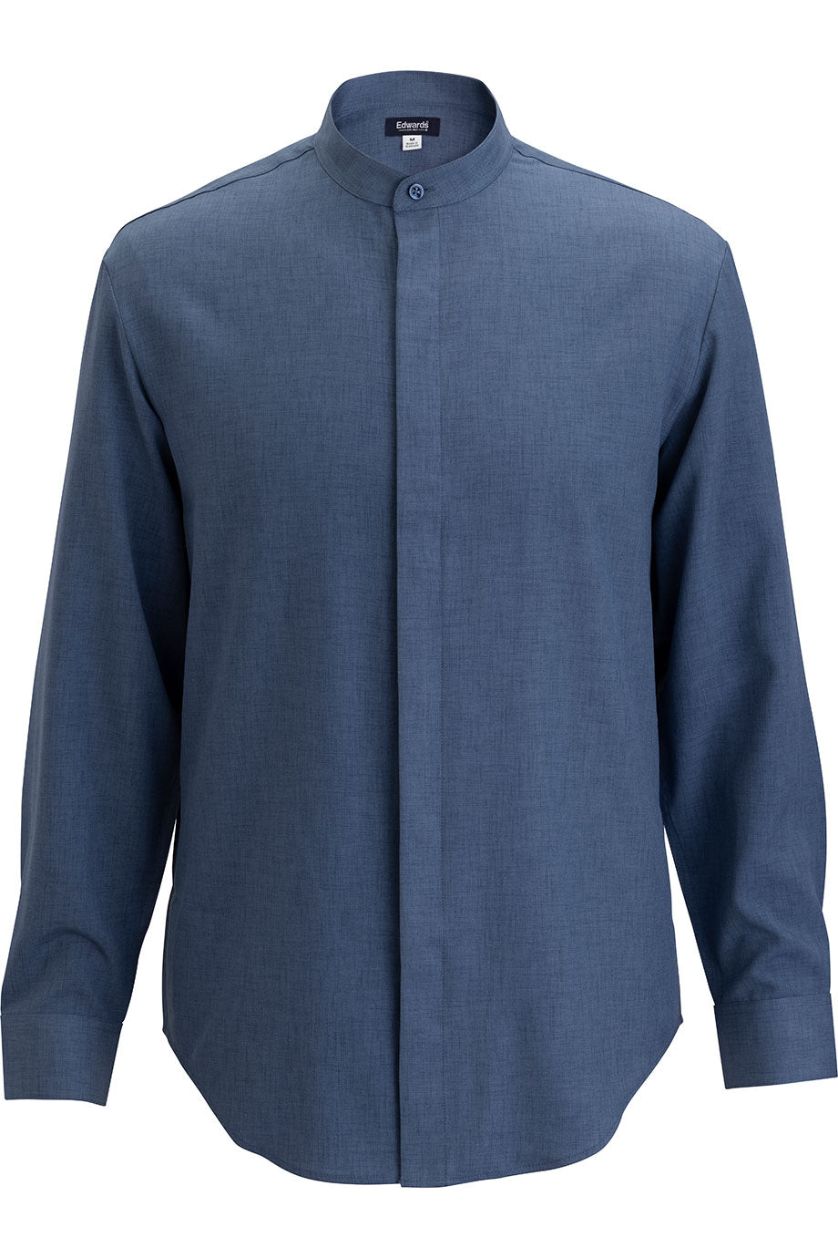 EDWARDS FLEXBATISTE BANDED COLLAR LONG SLEEVE MENS SHIRT