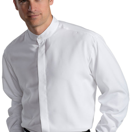 EDWARDS MENS BATISTE BANDED COLLAR SHIRT