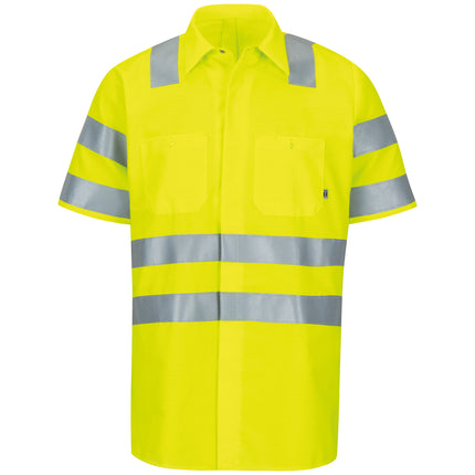 Red Kap® Short Sleeve Hi-Visibility Ripstop Work Shirt with MIMIX® + OilBlok, Type R Class 3 / SX24AB