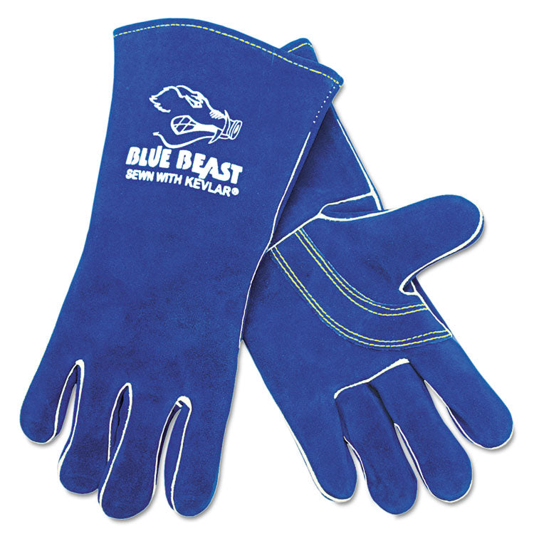 Premium Quality Welder's Gloves, Large, 13 in, Blue, Dozen