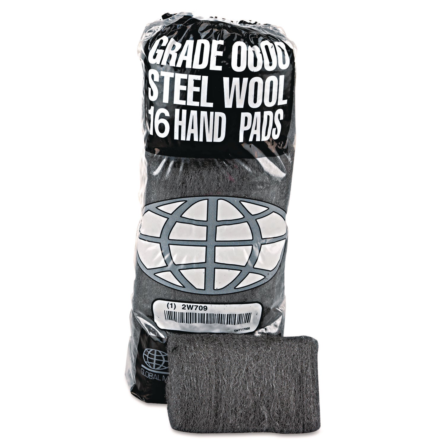 Industrial-Quality Steel Wool Hand Pad, #0 Fine, Steel Gray, 16/pack, 12 Packs/carton