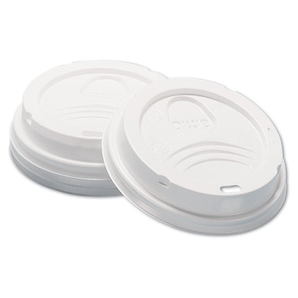 Dome Hot Drink Lids, Fits 8 oz Hot Cups, Plastic, White, 100/Sleeve, 10 Sleeves/Carton