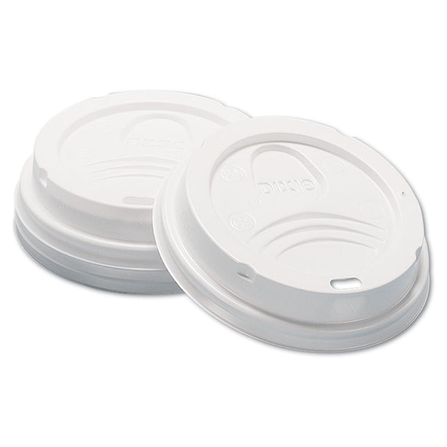 Dome Hot Drink Lids, Fits 8 oz Hot Cups, Plastic, White, 100/Sleeve, 10 Sleeves/Carton