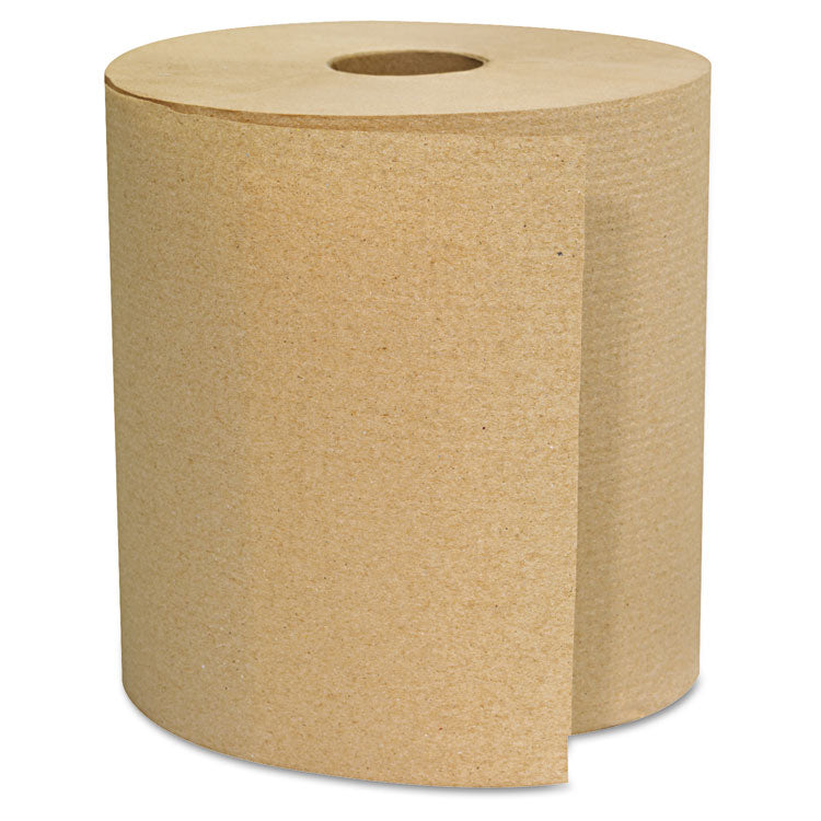 Hardwound Roll Towels, 1-Ply, 8" x 800 ft, Brown, 6 Rolls/Carton