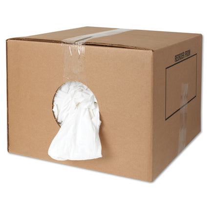 New Bleached White T-Shirt Rags, 25 Pounds/bag