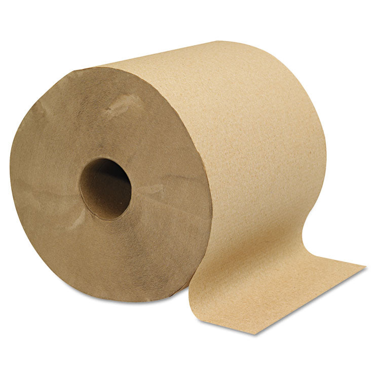 Hardwound Roll Towels, 1-Ply, 8" x 800 ft, Brown, 6 Rolls/Carton