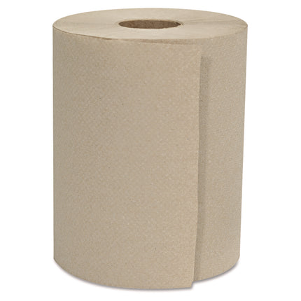 Hardwound Roll Towels, 1-Ply, 8" x 600 ft, Natural, 12 Rolls/Carton
