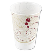 Symphony Design Wax-Coated Paper Cold Cups, 7 oz, Beige/White/Red, 100/Sleeve, 20 Sleeves/Carton