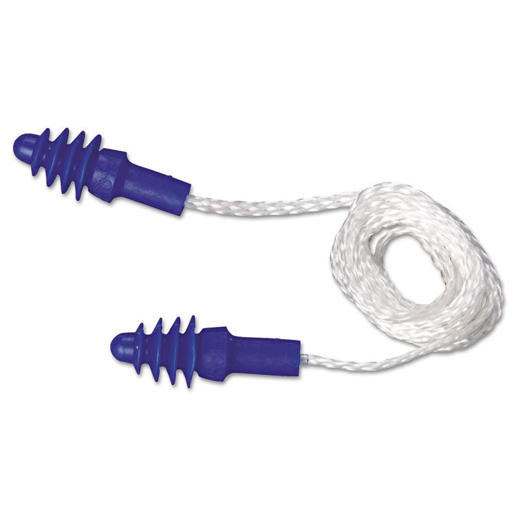 Dpas-30w Airsoft Multiple-Use Earplugs, 27nrr, White Nylon Cord, Be, 100 Pairs