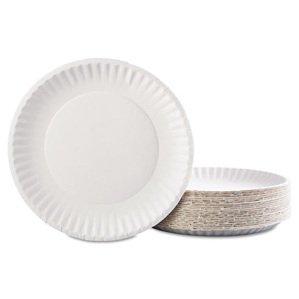 Gold Label Coated Paper Plates, 9" Dia, White, 100/pack, 10 Packs/carton