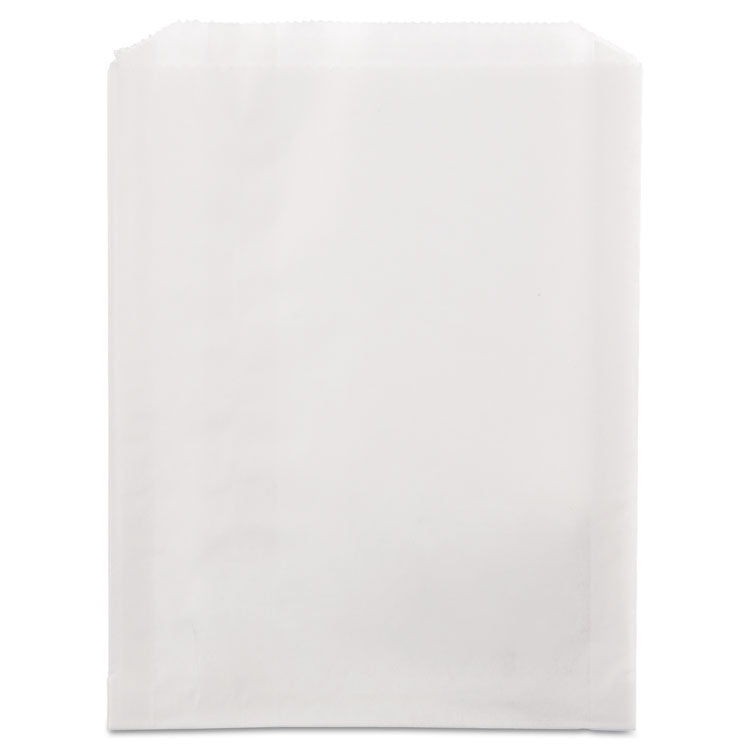 Grease-Resistant Single-Serve Bags, 6.5" x 1" x 8", White, 2,000/Carton