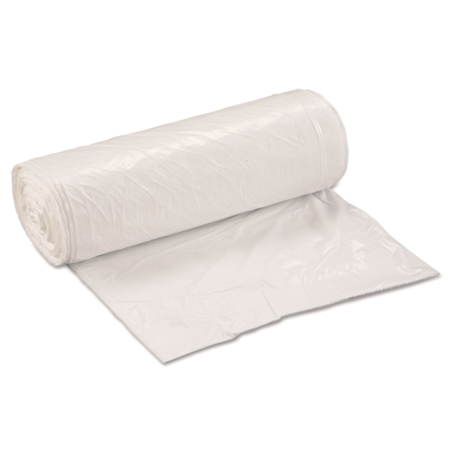 Low-Density Commercial Can Liners, 30 gal, 0.8 mil, 30" x 36", White, Interleaved Roll, 25 Bags/Roll, 8 Rolls/Carton