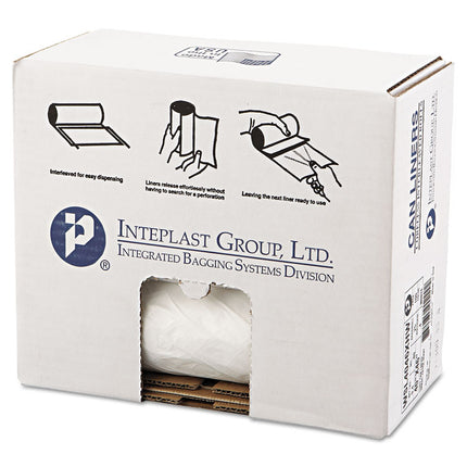Low-Density Commercial Can Liners, 45 gal, 0.8 mil, 40" x 46", White, Interleaved Roll, 25 Bags/Roll, 4 Rolls/Carton