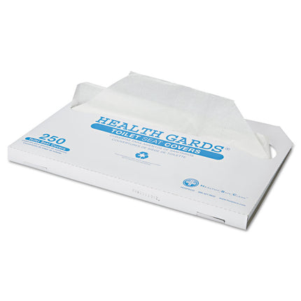 Health Gards Toilet Seat Covers, Half-Fold, 14.25 X 16.5, White, 250/pack, 4 Packs/carton