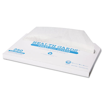 Health Gards Toilet Seat Covers, Half-Fold, 14.25 X 16.5, White, 250/pack, 10 Boxes/carton
