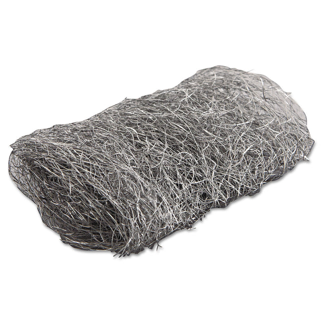 Industrial-Quality Steel Wool Hand Pads, #4 Extra Coarse, Steel Gray, 16 Pads/sleeve, 12 Sleeves/carton