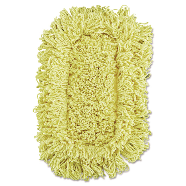 Trapper Looped-End Dust Mop Head, 12 X 5, Yellow, 12/carton