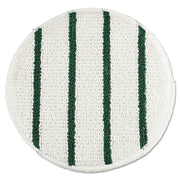 Low Profile Scrub-Strip Carpet Bonnet, 19" Diameter, White/green, 5/carton