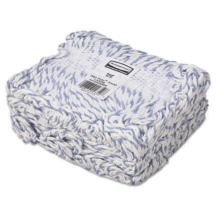 Web Foot Finish Mop, Cotton/synthetic, White, Large, 1" White Headband, 6/carton