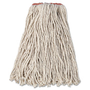 Premium Cut-End Cotton Wet Mop Head, 16oz, White, 1" Orange Band, 12/carton