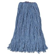 Cotton/synthetic Cut-End Blend Mop Head, 24 Oz, 1" Band, Blue, 12/carton